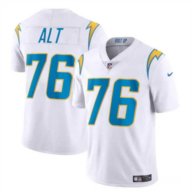 Youth Los Angeles Chargers #76 Joe Alt White 2024 Draft Vapor Limited Stitched Jersey Dzhi